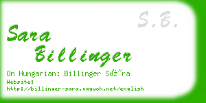 sara billinger business card